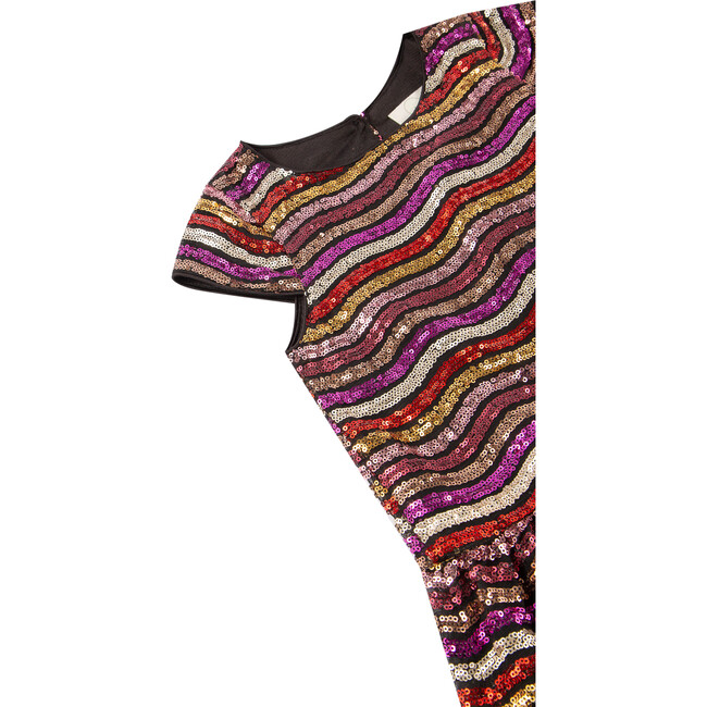 Wavy Sequin Dress, Multicolored - Dresses - 3