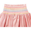 Metallic Smocked Skirt, Pink - Skirts - 3