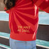 Smile Sweater, Red - Sweaters - 4