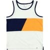 Landon Tank Top, Ecru and Navy - T-Shirts - 1 - thumbnail