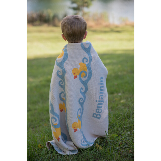 Monogrammed Ducky Baby Blanket, Pond