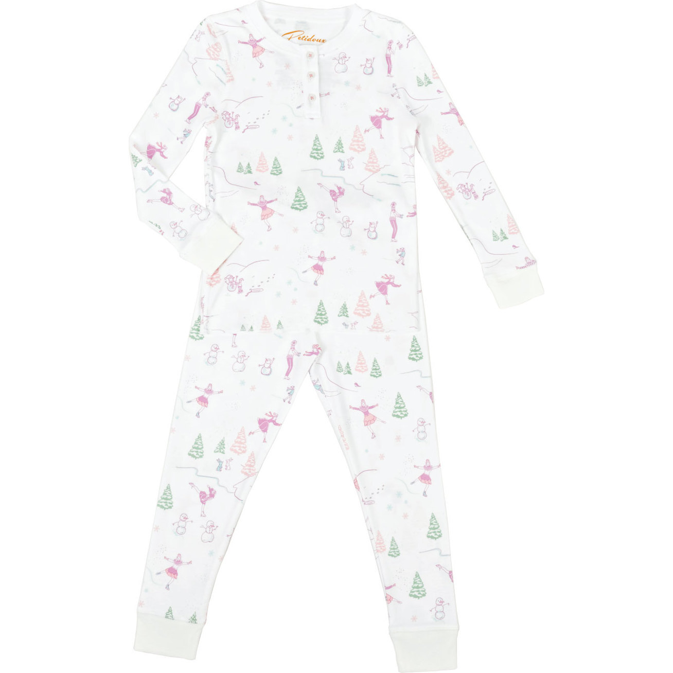 Skating in Wonderland Pajama Set, Purple - Pajamas - 1
