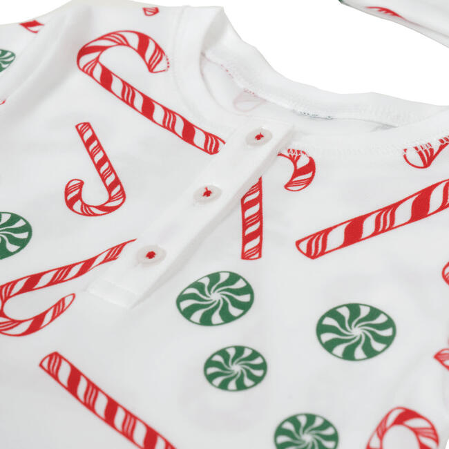 Candy Canes Onesie with Hat, Green