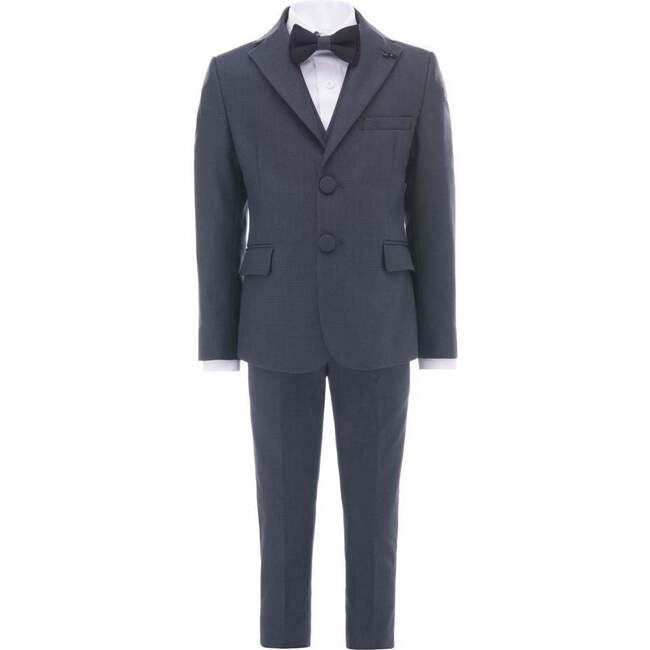 Peak Lapel Tuxedo, Blue Grey - Suits & Separates - 1