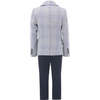 Plaid Peak Lapel Suit, Navy - Suits & Separates - 3 - thumbnail
