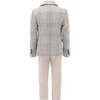 Plaid Peak Lapel Suit, Beige - Suits & Separates - 3