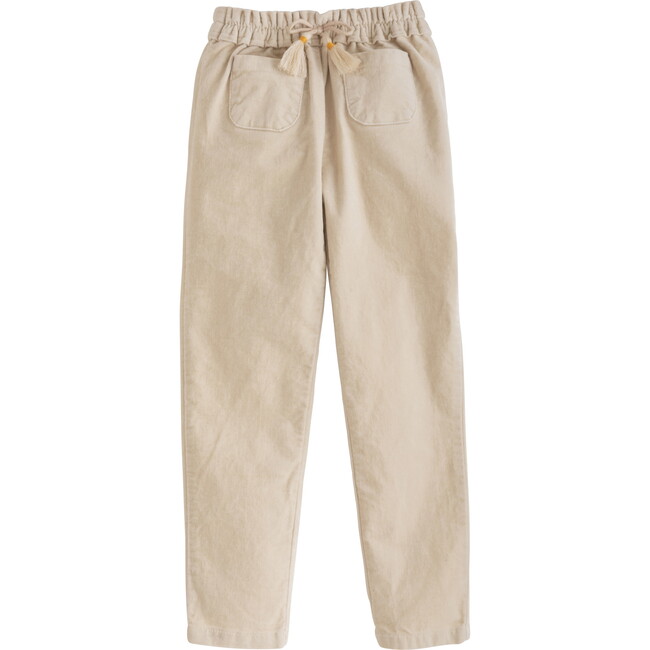 Pocket Pull on Pants, Ivory Velvet - Pants - 1