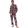 Faux Silk Floral PJ Set + Eye Mask - Pajamas - 1 - thumbnail
