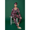 Faux Silk Floral PJ Set + Eye Mask - Pajamas - 2