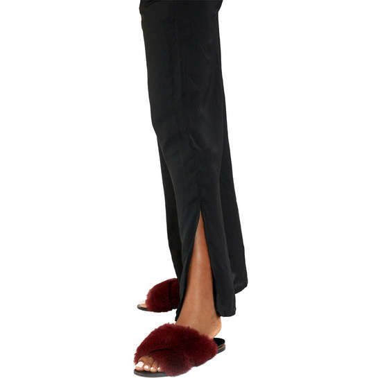 Faux Silk Crop Top + Wide Leg Pant w/Slit