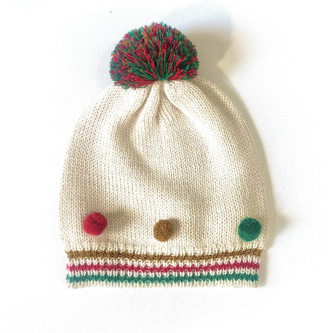Exclusive Holiday Ivory Pom Hat - Hats - 1