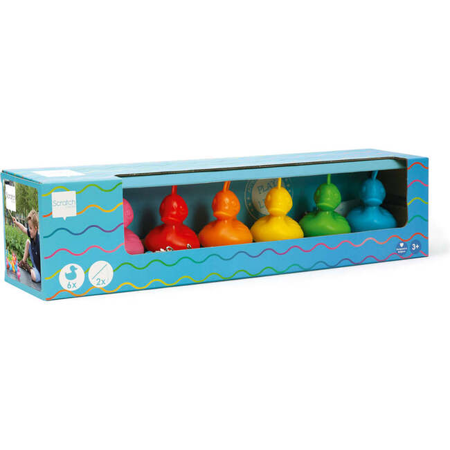 Fishing Ducks Set 'Rainbow'  6 ducks + 2 rods