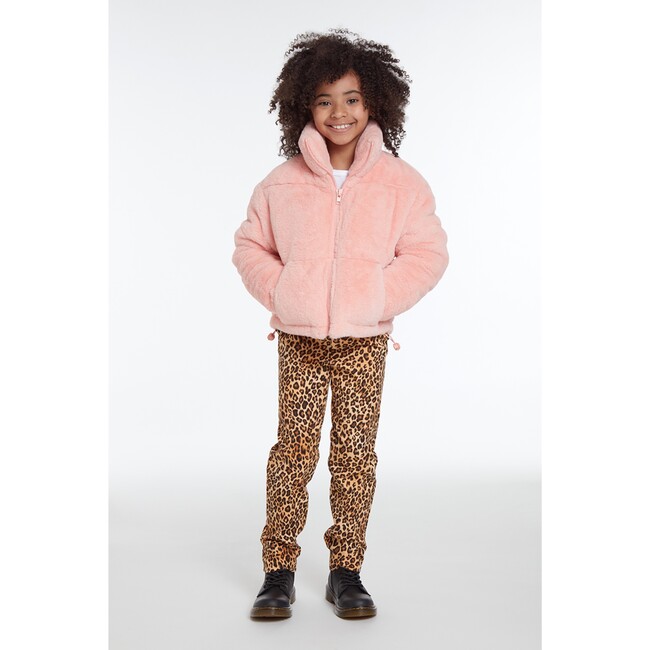 Billie Kids Ballet Pink Puffer Coat - Faux Fur Coats - 2