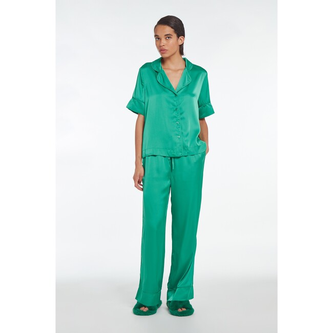 Women's Reece Verdant Green Alt-Silk Pajamas - Pajamas - 2