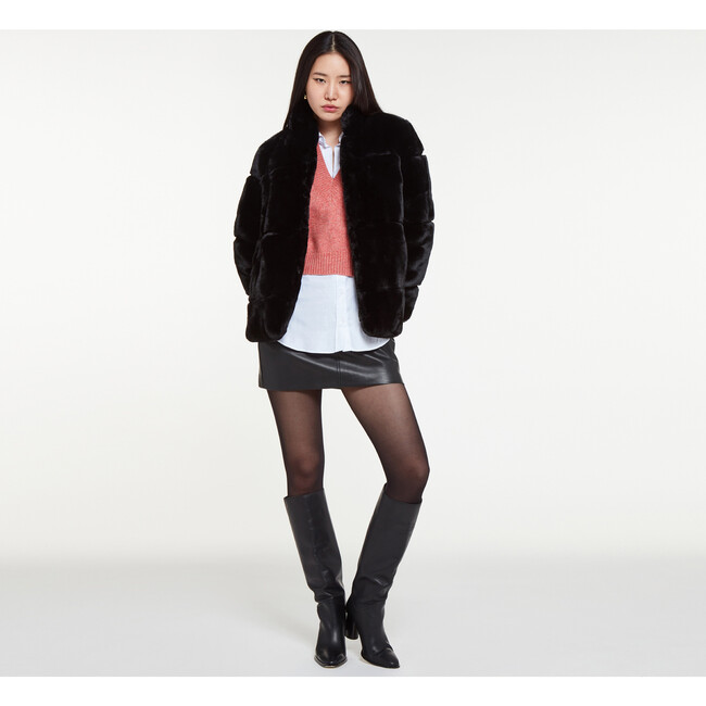 Women's Skylar Faux Fur Jacket, Noir - Coats - 2