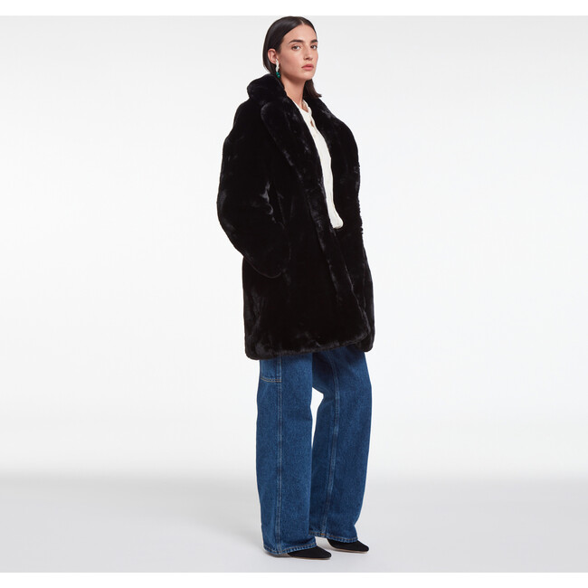 Women's Stella Faux Fur Jacket, Noir - Jackets - 4