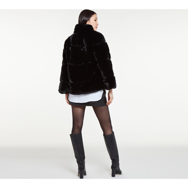 Women's Skylar Faux Fur Jacket, Noir - Coats - 4