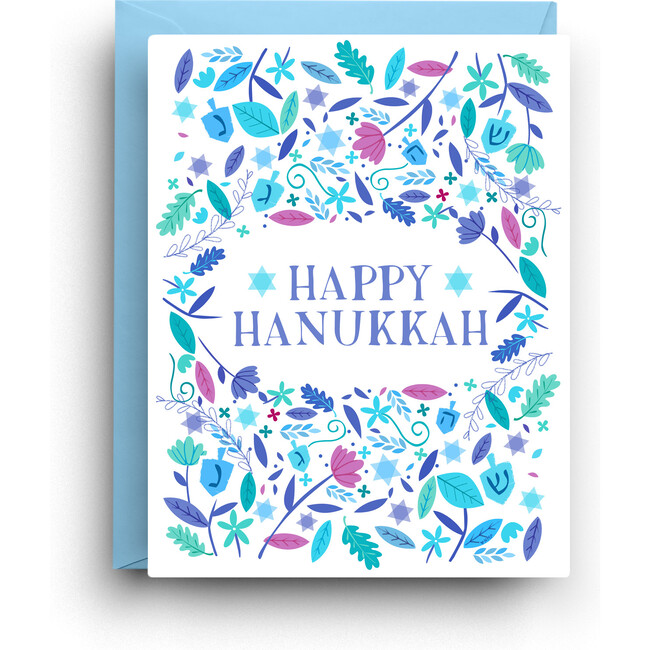 Hanukkah Leaves Holiday Card