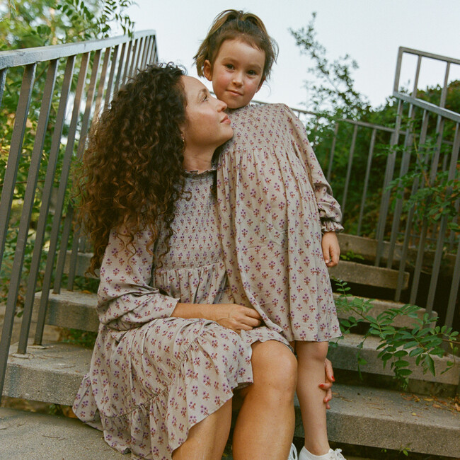 Audrey Dress, Grey & Lavender Disty Floral - Dresses - 5