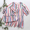 Women's Short Indira Dress, Holiday Stripe - Dresses - 3