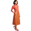 Women's Faux Leather Skirt, Umber - Dresses - 1 - thumbnail