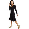 Women's Fit And Flare Dress, Black - Dresses - 1 - thumbnail