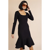 Women's Fit And Flare Dress, Black - Dresses - 2 - thumbnail