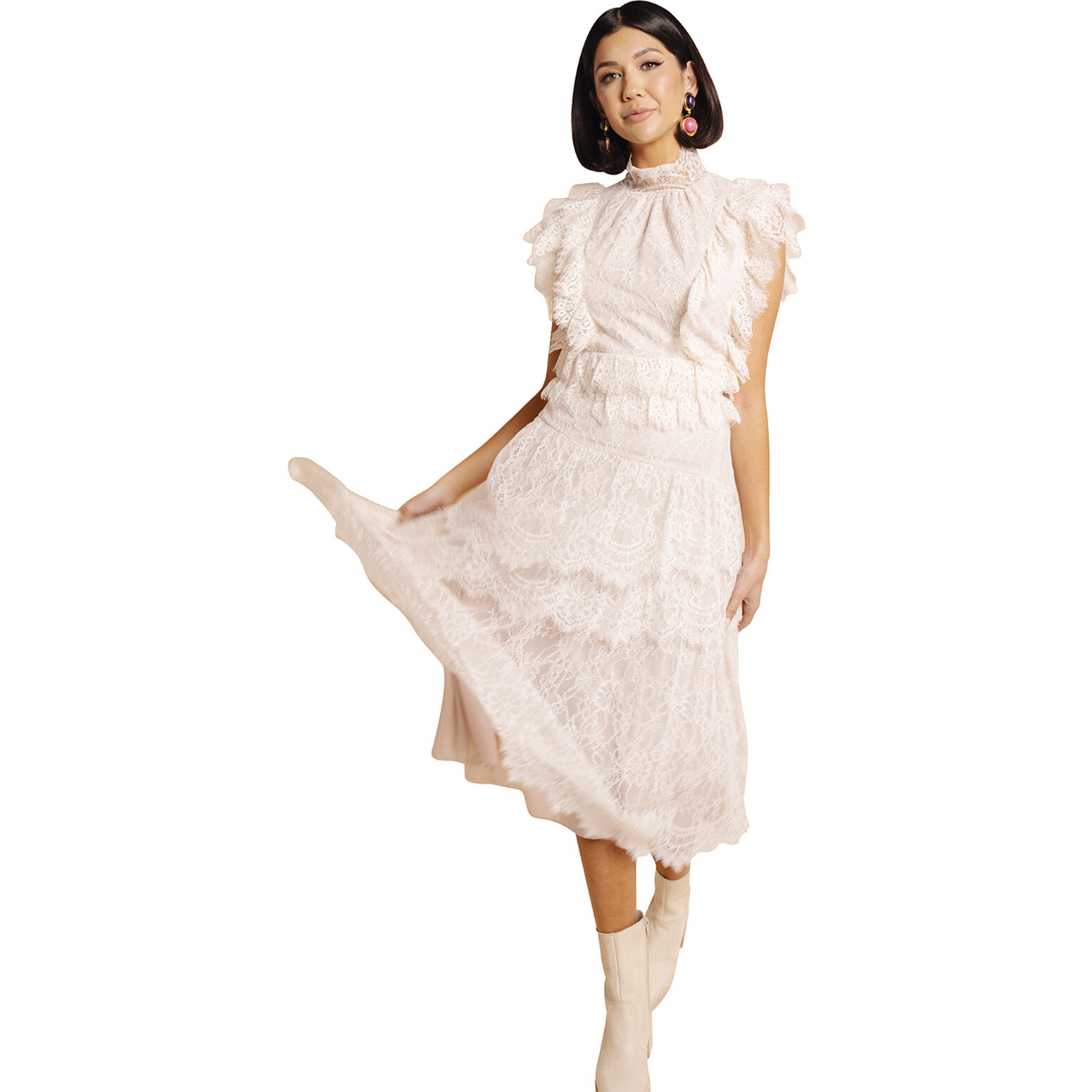 Women's Midi Lace Dress, Linen - Rachel Parcell Mommy & Me Shop | Maisonette Women's Midi Lace Dress, Linen - Rachel Parcell Mommy & Me Shop | Maisonette