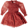 Smock Bodice Girls Lace Dress, Rust 2 - Dresses - 1 - thumbnail