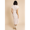 Women's Midi Lace Dress, Linen - Dresses - 3