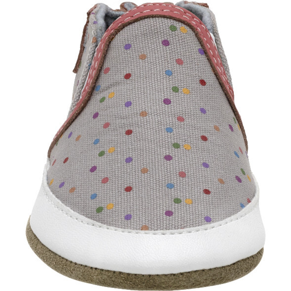 Polka Dot Polly Slip Ons, Grey - Slip Ons - 3