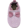 Glitzy Bow Slip Ons, Light Pink - Slip Ons - 6