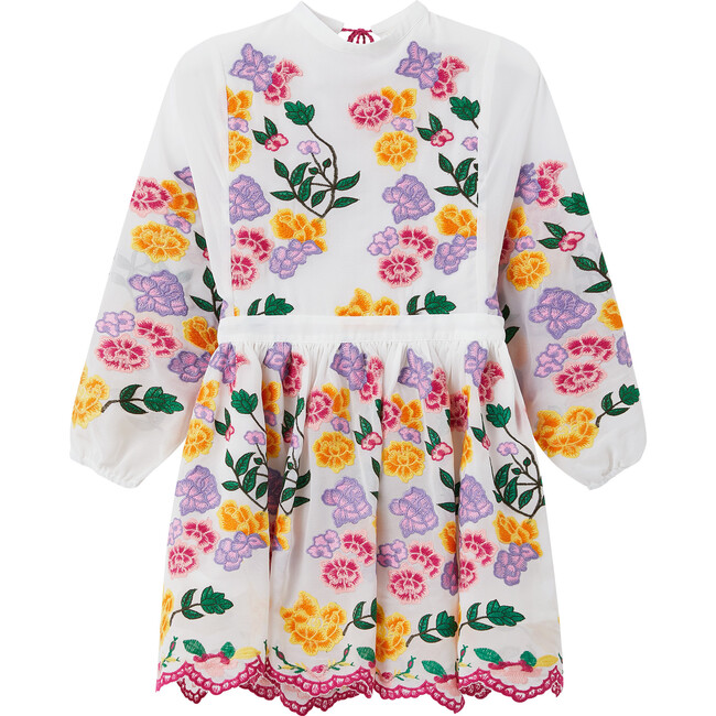 Mia Embroidered Dress, Floral - Dresses - 1
