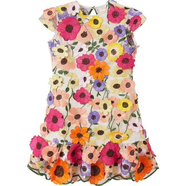 Britney Embroidered Floral Dress, Floral - Dresses - 1