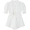Eloise Embroidered Romper, Ivory - Rompers - 2