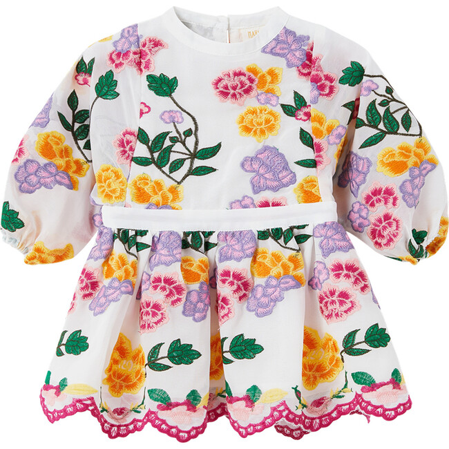 Baby Mia Embroidered Dress, Floral - Dresses - 1