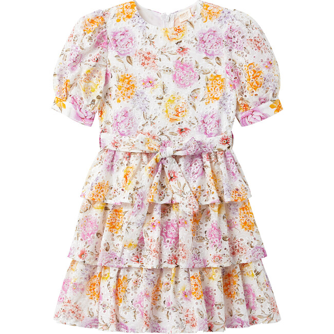 Arielle Embroidered Frill Dress, Floral