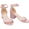 Rose Glitter Strap Heels, Pink - Dress Shoes - 1 - thumbnail