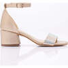 Rhinestone Strap Heels, Gold - Dress Shoes - 2