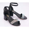 Rhinestone Strap Heels, Black - Dress Shoes - 3