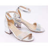 Rhinestone Strap Heels, Silver - Dress Shoes - 3