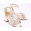 Double Rhinestone Strap Heels, Pearl - Dress Shoes - 3