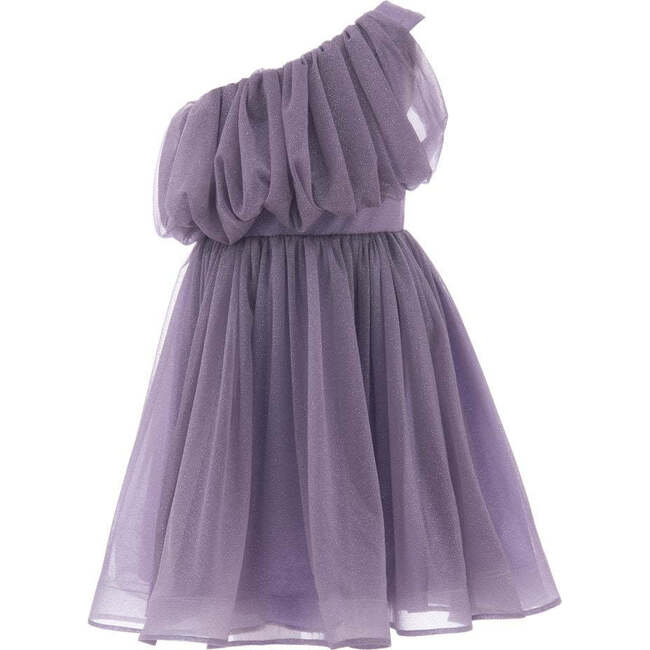 Izorah Off Shoulder Glitter Dress, Purple