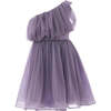 Izorah Off Shoulder Glitter Dress, Purple - Dresses - 1 - thumbnail