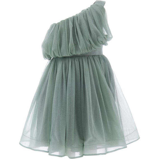 Izorah Off Shoulder Glitter Dress, Green