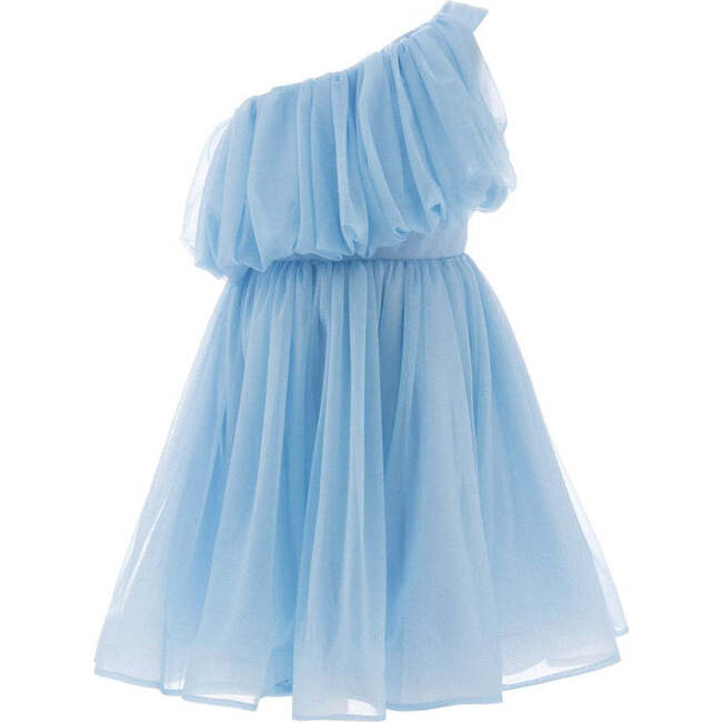 Izorah Off Shoulder Glitter Dress, Blue