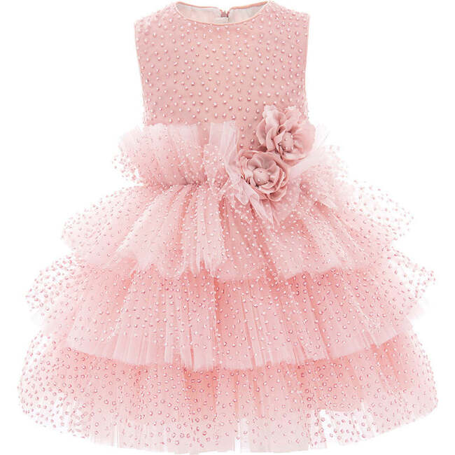 Dotted Glitter Tulle Dress, Pink