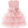 Dotted Glitter Tulle Dress, Pink - Dresses - 1 - thumbnail