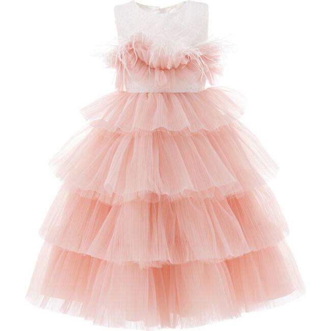 Madera Tiered Tulle Dress, Pink