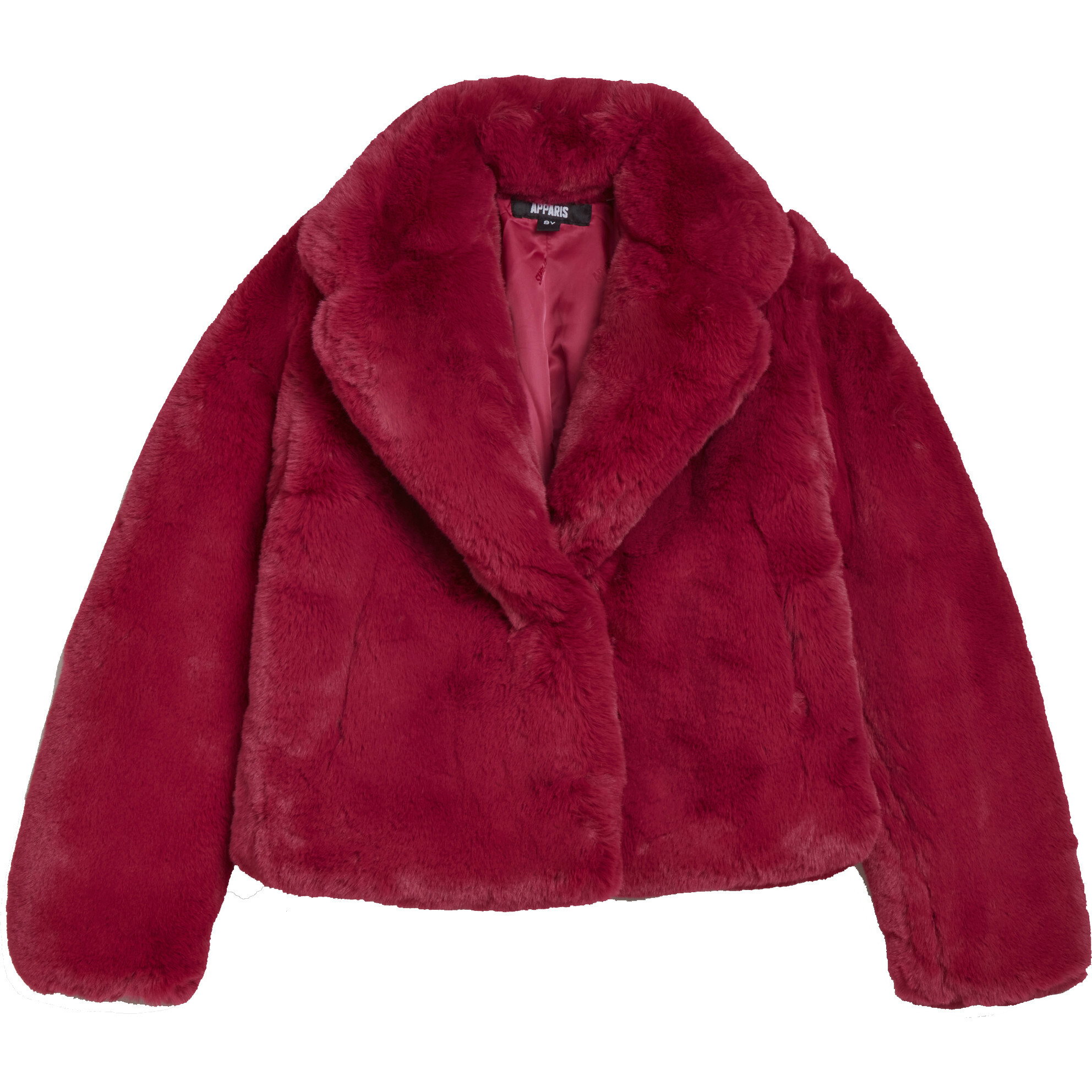 Milly Kids Faux Fur Jacket, Raspberry - Coats - 1